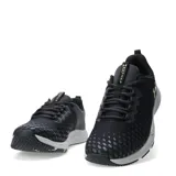 Championes de entrenamiento Under Armour Charged Engage 2, color negro con detalles en gris y verde lima. Presentan un diseño de malla transpirable con refuerzos laterales y suela de goma con amortiguación Charged Cushioning.