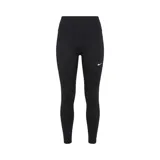 Calzas deportivas Nike Dri-FIT One High Rise de color negro, con diseño de talle alto y el logo de la marca bordado en la pierna izquierda.