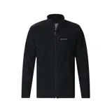 Campera Columbia de micropolar negro con cierre completo, bolsillos laterales con cierre y bolsillo en el pecho con cierre.
