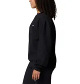 Buzo de cuello redondo negro Columbia con calce oversize, confeccionado en mezcla suave de algodón. Presenta costillas en puños y dobladillo, y el logo de la marca bordado en pequeño en el pecho.