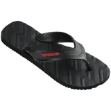 Ojotas Havaianas modelo Track Waves, color blanco con textura geométrica en la plantilla y logo de la marca en la tira.
