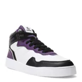 Championes Topper Terre Mid de caña media, color blanco con detalles en negro y violeta.