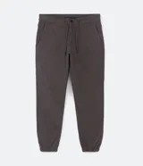 Pantalón jogger marrón liso con ajuste en la cintura.