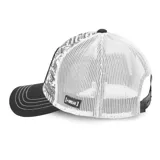 Gorro CapsLab con visera curva, de malla blanca y frente estampado con imágenes de Hulk y onomatopeyas de comics.