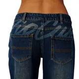 Pantalón de jean Rip Curl modelo Archive Baggy Low Rise, de tiro bajo y corte ancho, color azul con efecto deslavado.