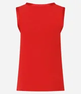Blusa sin mangas de Cortelle, color negro, de corte ajustado y diseño liso, con detalle de ribete satinado en el cuello y las sisas.