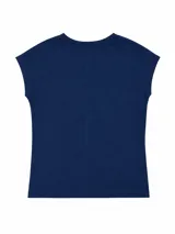 Remera de algodón con escote en V profundo y mangas cortas.