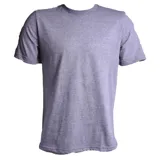 Remera gris de corte clásico y cuello redondo.