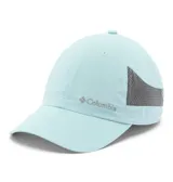Gorro tipo visera Columbia Tech Shade II Hat, color celeste con detalles en gris en los laterales, confeccionado en nailon con tecnología Omni-Wick para absorción de humedad.