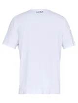 Remera deportiva Under Armour de manga corta y cuello redondo, color blanco, con pequeño logo impreso en el pecho.