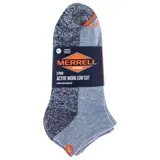 Medias cortas grises y negras con detalles en naranja, diseño ergonómico y tejido liviano.