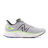 Championes New Balance Evoz v3, color gris con detalles en negro, blanco y verde lima.