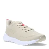 Championes deportivos Topper modelo Strong Pace III, color beige con detalles en fucsia. Presentan una capellada de malla transpirable, cierre con cordones y suela blanca de goma.