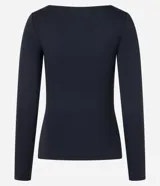 Blusa de manga larga confeccionada en poliamida y elastano, con ajuste regular y escote canoa. Diseño liso y minimalista.