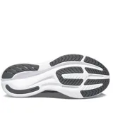 Championes de running Saucony Ride 15, color negro con detalles en gris y blanco. Cuentan con tecnología PWRRUN para mayor amortiguación y comodidad.