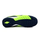 Championes de fútbol Diadora Tifosi Tf, color azul marino con detalles en verde flúor.