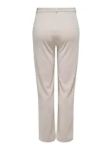 Pantalón recto de color gris claro (Chateau Gray), con bolsillos laterales, presillas para cinturón y cierre frontal de gancho. Está confeccionado en una mezcla de poliéster reciclado y elastano.