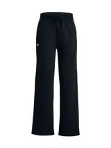 Pantalón de jogging Under Armour color negro, confeccionado en mezcla de algodón y poliéster con interior de forro polar ultrasuave. Cuenta con cintura elástica con cordón ajustable y bolsillos laterales abiertos.