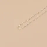 Cadena plateada de eslabones rectangulares en plata 925.