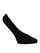 Medias invisibles de corte bajo color negro, diseñadas para no ser visibles con el calzado. Presentan una estructura ergonómica con silicona antideslizante en el talón para un ajuste seguro y planta acolchada para mayor confort.