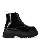 Botas de caña media color negro con cordones y plataforma.