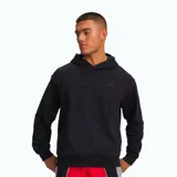 Canguro Under Armour modelo Rival Lw Hoodie, color negro, con capucha y logo de la marca bordado en el pecho.