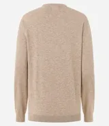 Suéter de punto para hombre, con cuello redondo, mangas largas y puños y bajo acanalados.