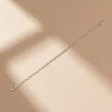 Pulsera de eslabones tipo grumet barco, confeccionada en plata 925 con acabado pulido.
