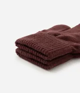 Guantes de tricot color negro con puño elástico acanalado y textura tejida.