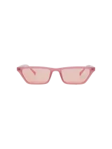 Lentes de sol Billie de diseño moderno, con armazón rectangular de policarbonato color rosado y cristales tintados a tono.