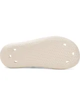 Sandalia tipo ojota Under Armour de una sola pieza, confeccionada en material EVA moldeado de secado rápido. Presenta un diseño ergonómico con orificios de drenaje laterales y en la plantilla, ideal para uso en vestuarios o piscina. Incluye el logo de la marca en relieve sobre la banda superior y una suela texturizada para mayor tracción.