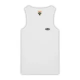 Musculosa blanca de algodón con logo bordado en el pecho.