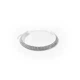 Gargantilla plateada de tres hileras con strass.