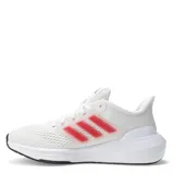 Championes de running Adidas Ultra Bounce para mujer, con diseño en color blanco y detalles en rosa en los laterales. Presentan una estructura de malla transpirable, cierre con cordones y suela con amortiguación para mayor confort.