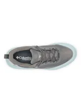 Championes de senderismo Columbia modelo Tellurix Titanium Omni-Max para mujer, en color gris con suela y detalles en celeste. Confeccionados con malla técnica impermeable y transpirable OutDry, sistema de sujeción NAVIC FIT y suela Vibram con tacos para mayor tracción en terrenos difíciles.