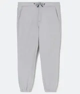 Pantalón jogger marrón liso con ajuste en la cintura.