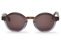 Lentes de sol Mr Boho modelo Dalston, con montura redonda color marrón degradado y lentes marrones.