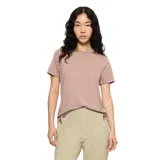 Remera de cuello redondo y manga corta, confeccionada en tejido de Tencel suave y ligero, con diseño básico y versátil.
