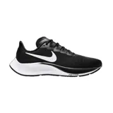 Championes de running Nike Air Zoom Pegasus 37 para mujer, con diseño en color negro y suela blanca con tecnología de amortiguación Zoom.
