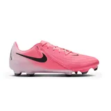 Championes de fútbol Nike Phantom GX 2 Academy FG, color rosa con detalles en negro.