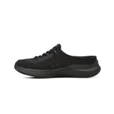 Zueco deportivo Skechers Contour Foam color negro, con diseño tipo mule de talón descubierto, parte superior de malla acolchada y cordones elásticos.