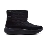 Bota Skechers On-the-GO Encore negra de media caña, tipo chugga, con parte superior de gamuza tratada con 3M Scotchgard, forro de piel sintética, plantilla Skechers Air-Cooled Goga Mat y amortiguación ULTRA GO.