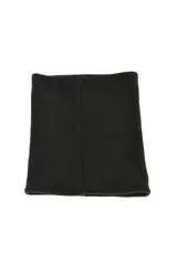 Cuello térmico de polar negro, diseño tubular simple y versátil para protección contra el frío.
