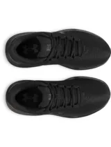 Championes de running Under Armour modelo Phade RN 3, color negro. Presentan una parte superior de malla ligera y transpirable, entresuela con amortiguación de EVA y suela de goma resistente con ranuras flexibles.