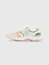 Zapatillas de estilo running con diseño de paneles en malla y cuero, con cordones y suela de EVA.