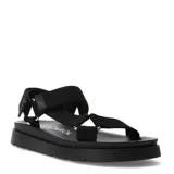 Sandalias de estilo deportivo de mujer Miss Carol Balora, de color negro con suela flatform y tiras ajustables con velcro.