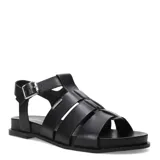 Sandalias tipo gladiadora marca Bottero, confeccionadas en cuero gamuzado color marrón. Presentan tiras anchas entrelazadas, suela plana de color negro y cierre lateral con hebilla metálica ajustable.
