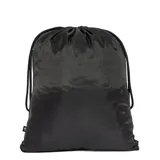 Mochila tipo saco Adidas de color negro, con cierre de cordones y logo de la marca estampado en blanco en la parte frontal.