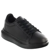 Championes urbanos para hombre modelo Oria de la marca N+, de color negro, con diseño acordonado y suela gruesa de goma.