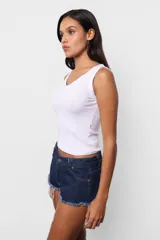 Musculosa marrón de morley de algodón sin mangas con escote en v.